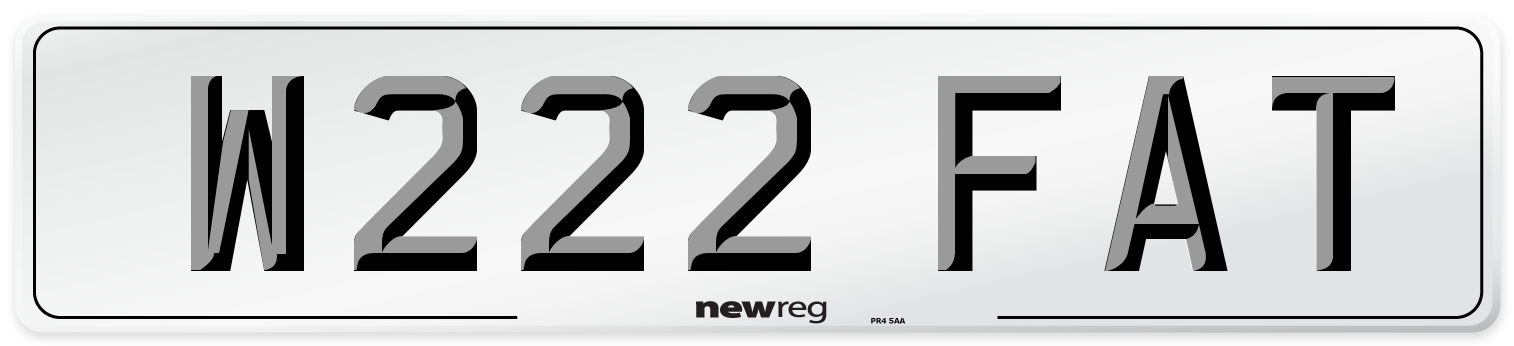 W222 FAT Number Plate from New Reg